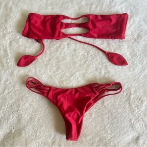 Benoa Red Set - India Top & Ozzi Bottom - Hibiscus - Petite